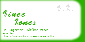 vince koncs business card